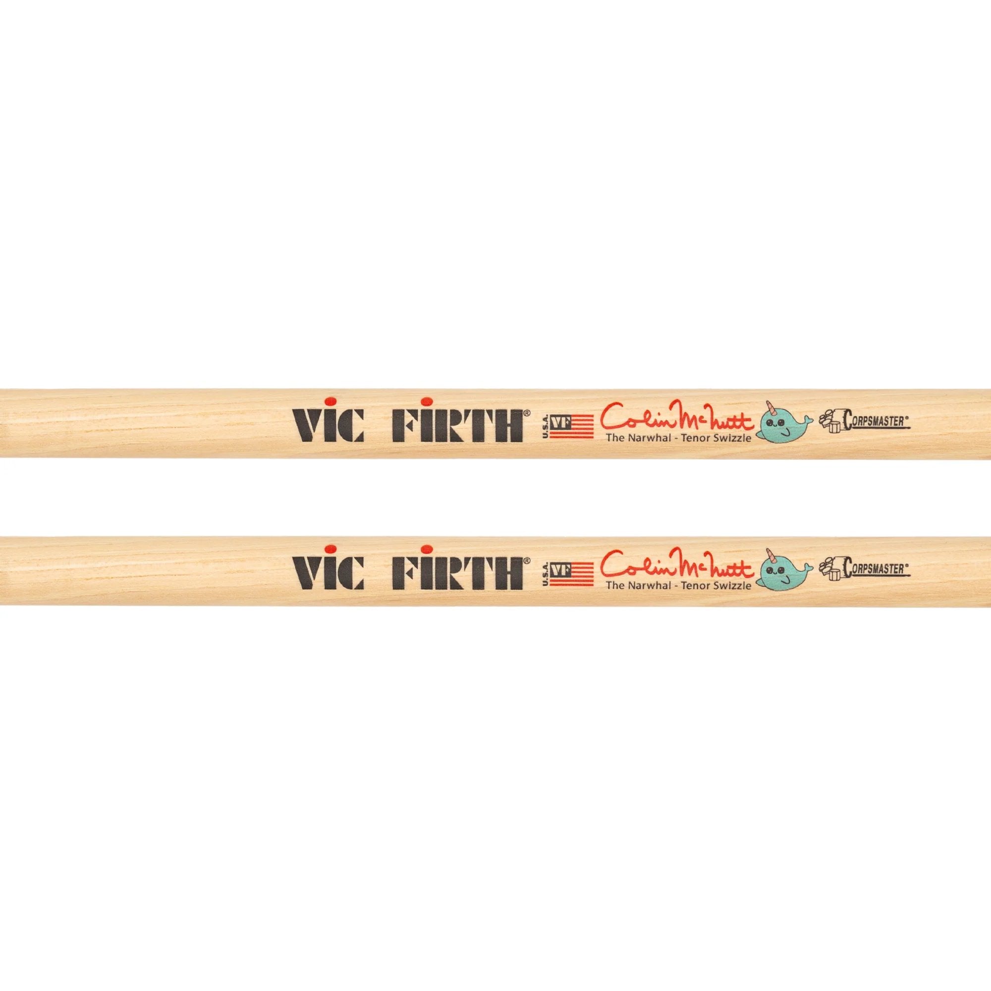 Vic Firth Narwhal Colin McNutt Tenor Drumsticks Logo Detail