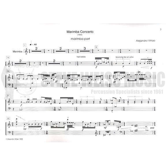 Vinao-Marimba Concerto (SOLO PART ONLY)-M/Orch.