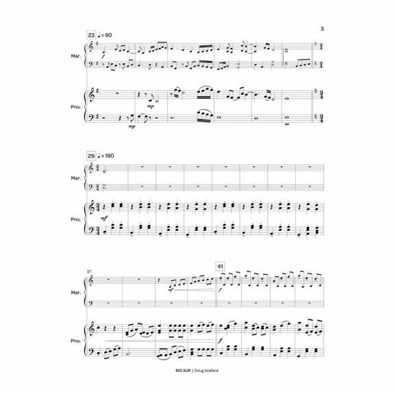 Wallace-Big Sur: Suite for Marimba and String Orchestra (Piano reduction)-M/PN red.