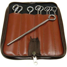 Weiss TBS-BR Triangle Beater Set - 10 Steel w/ Brown Leather Case