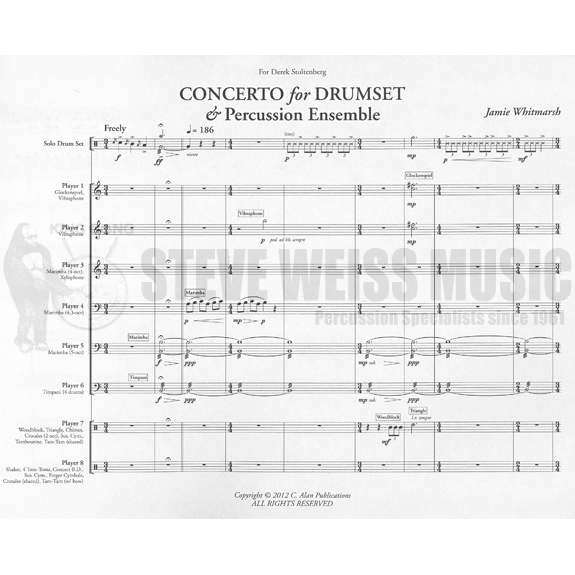 Whitmarsh-Concerto for Drumset & Percussion Ensemble (SP) Solo DS/B/2V/X/3M/4-5T/P