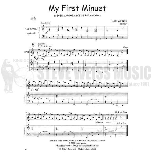 Wiener-Seven Marimba Songs for Aninya (SP)-M/opt. KBD