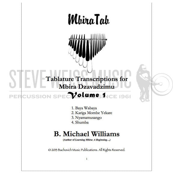Williams-Tablature Transcription For Mbira Dzavadzimu vol. 1