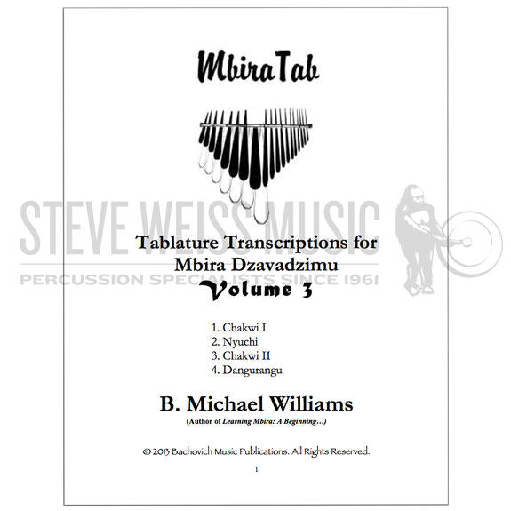 Williams-Tablature Transcription For Mbira Dzavadzimu Vol. 3