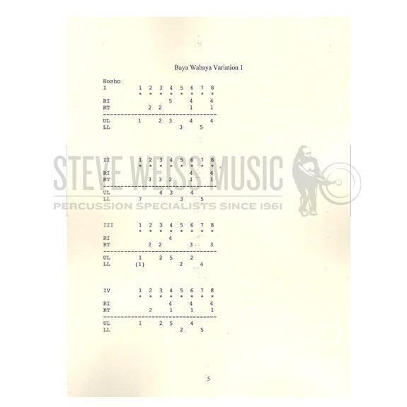 Williams-Tablature Transcriptions For Mbira Dzavadzimu Vol. 4