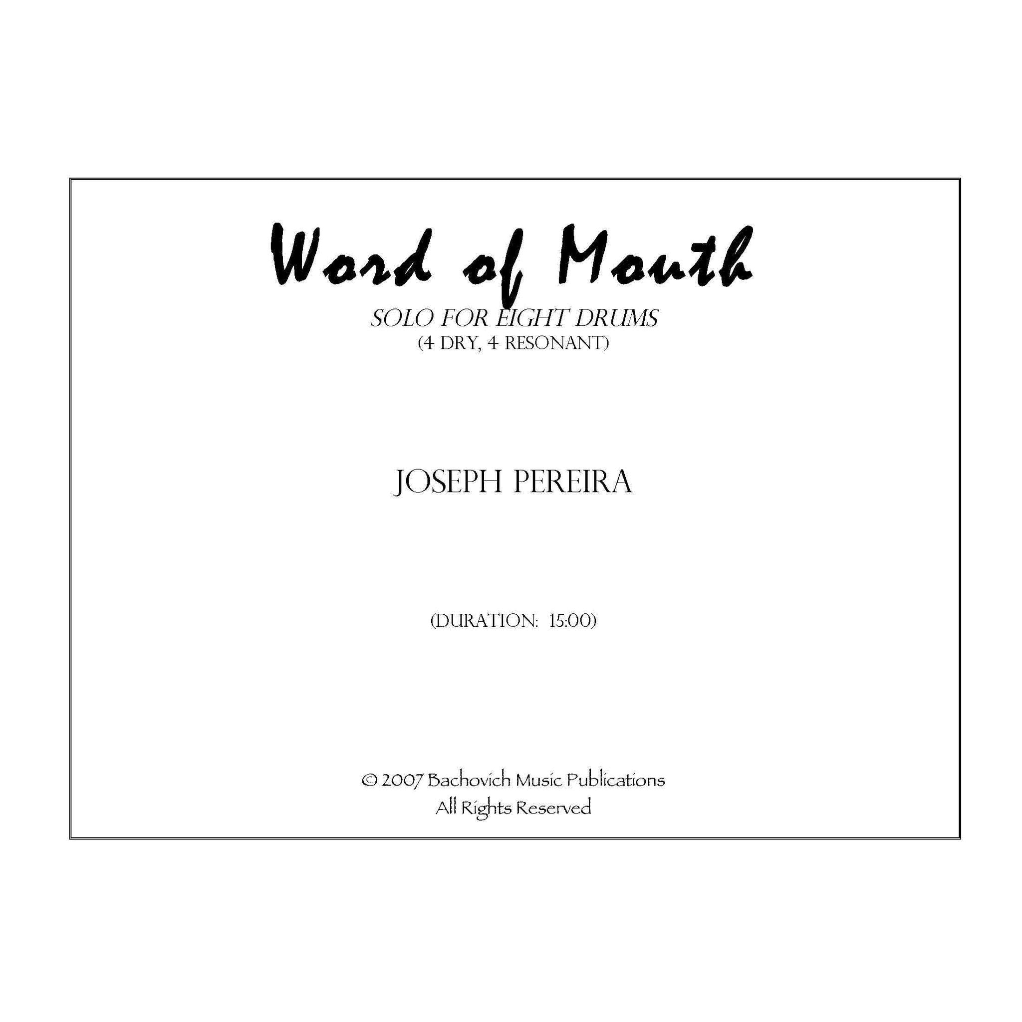 Word of Mouth by Joseph Pereira