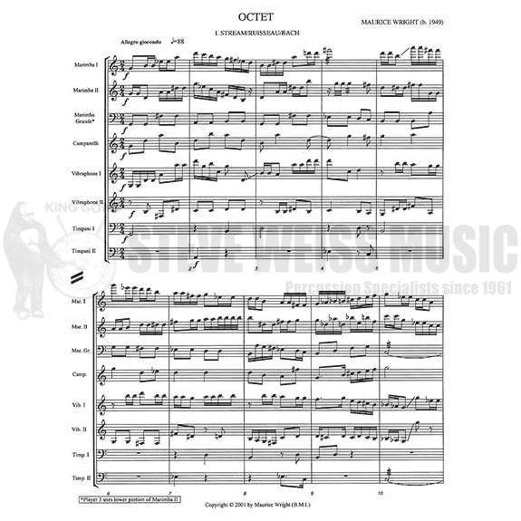 Wright-Octet for Percussion (SP-8)-B/X/2V/2M/4T/P
