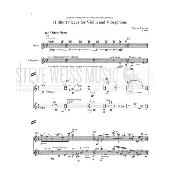 Wuorinen-Eleven Short Pieces for Violin and Vibraphone (S-n2)-V/VN