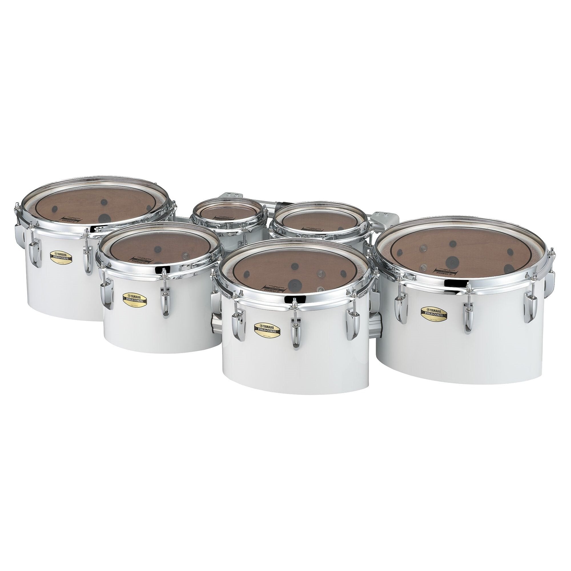 Yamaha 8400 Field-Corps Small Quint Marching Tenor Set - White 6-8-10-12-13-MTD-68023W-angle