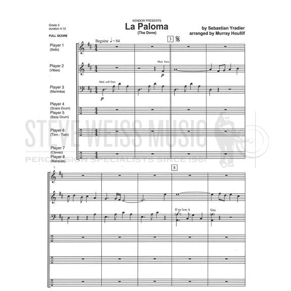 Yradier-Paloma, La (The Dove) arr. Houllif (SP)-B/V/M/P