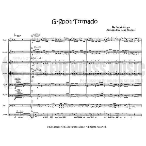 Zappa-G-Spot Tornado arr. Wallace (SP)-2B/2V/2X/2M/2T/DS/P/BASS