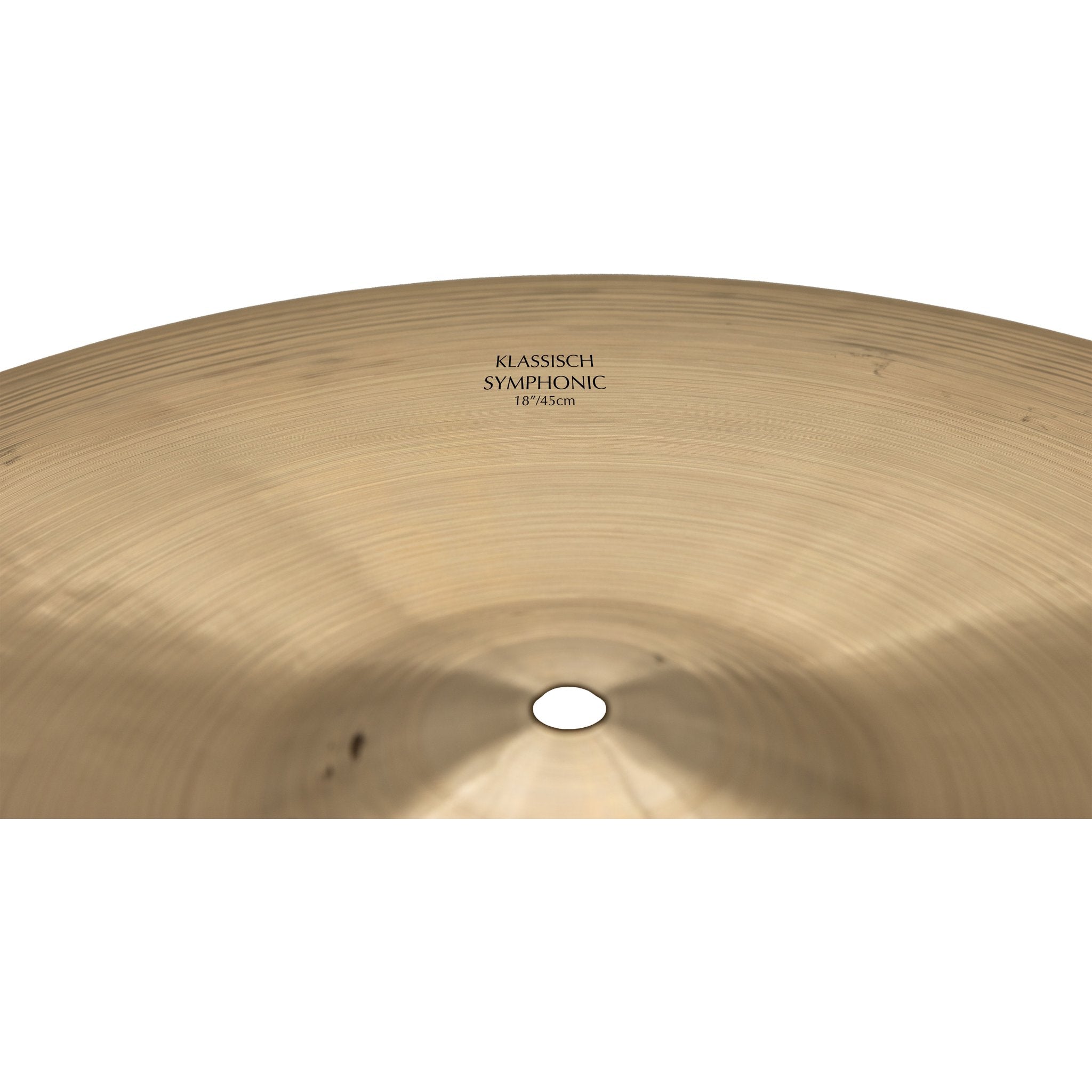 Zildjian 18" K Klassisch Symphonic Suspended Cymbal Bell and Logo Close-up