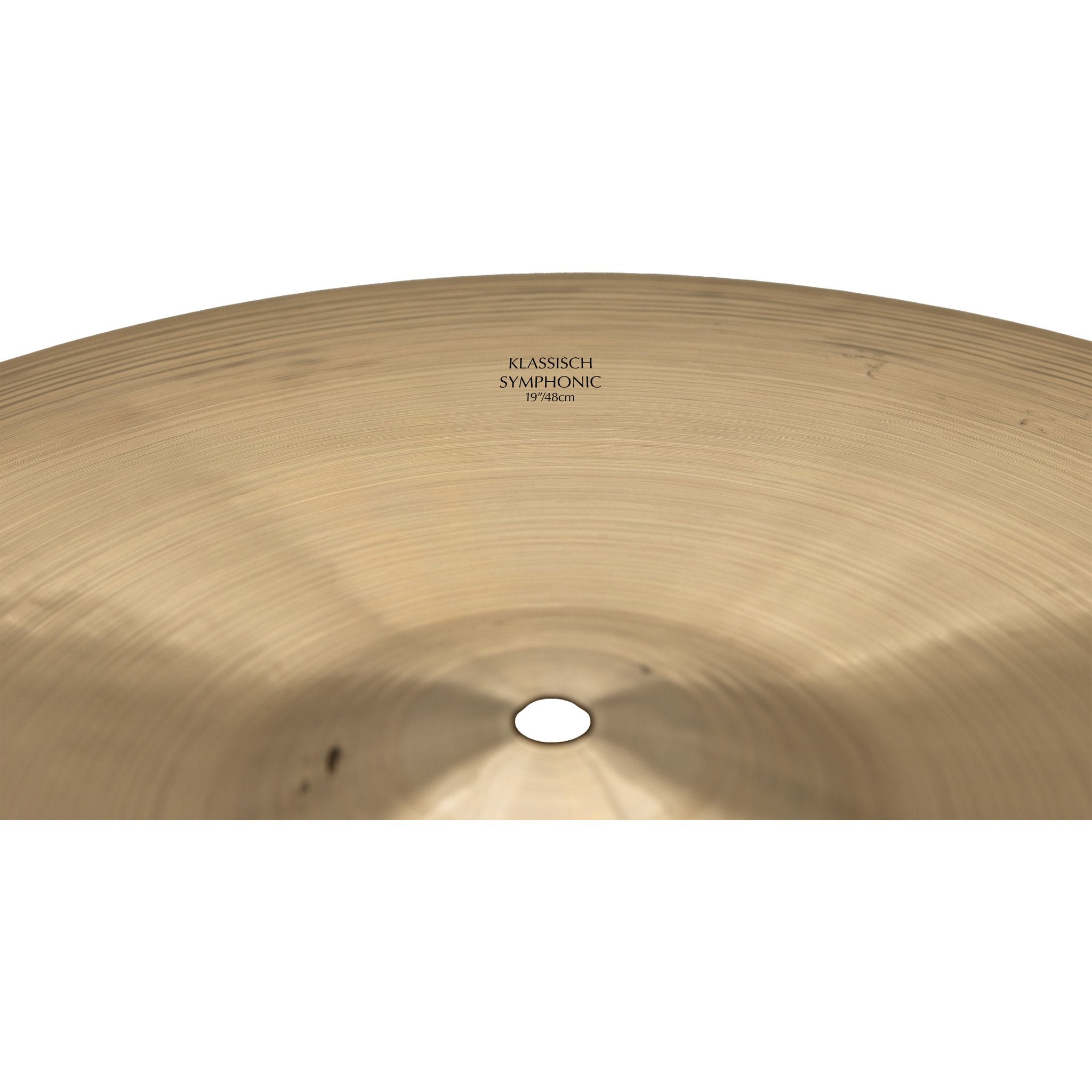 Zildjian 19" K Klassisch Symphonic Suspended Cymbal Bell and Logo Close-Up