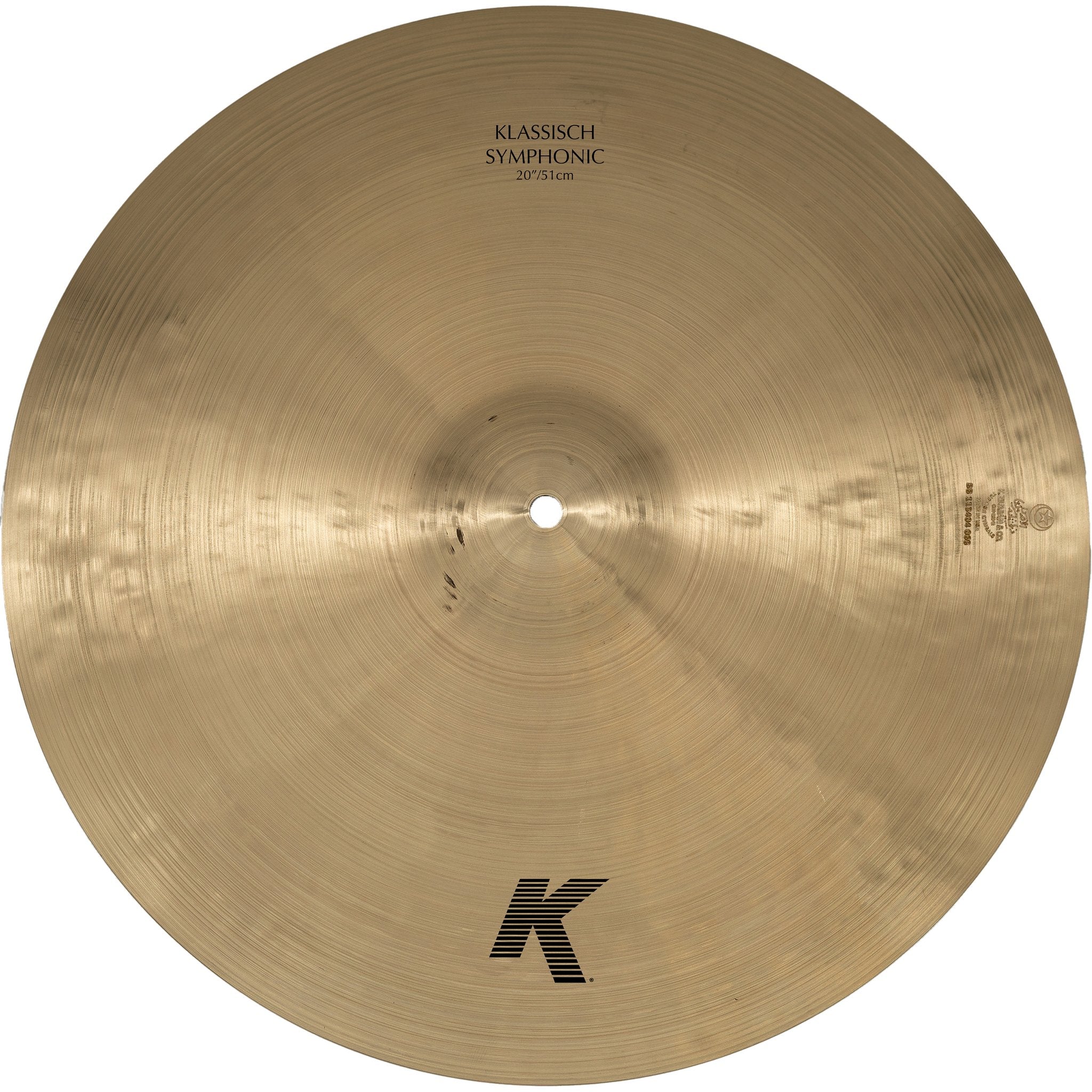 Zildjian 20" K Klassisch Symphonic Suspended Cymbal Top
