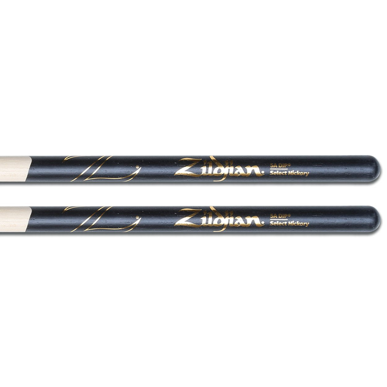 Zildjian 5A Black DIP Wood Tip Drumsticks - Image 1